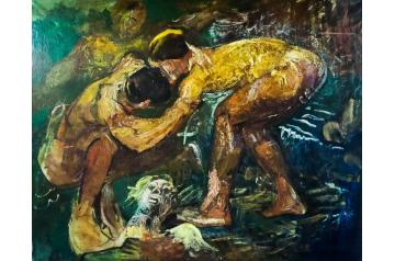 Anton Kolig, Ringende |  Kunst Miete  |